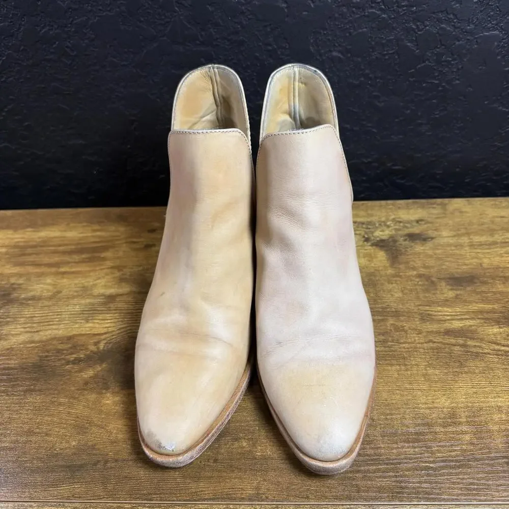 Free People Hunt the Plains‎ OB391307 Tan Leather Ankle Booties Womens Size 36